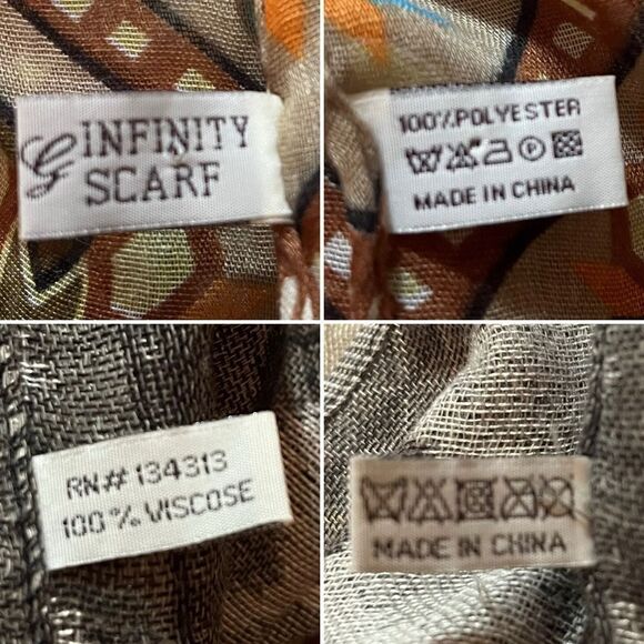 Two Elegant Fall Infinity Scarves Boutique Brands Multicolor OS - Picture 13 of 13